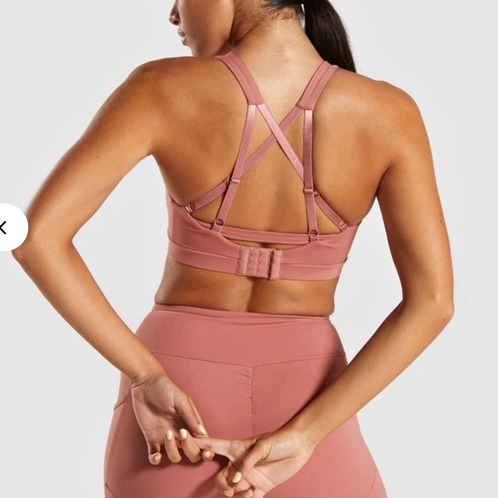 GYMSHARK Sculpt leggings + sports bra in deep blush